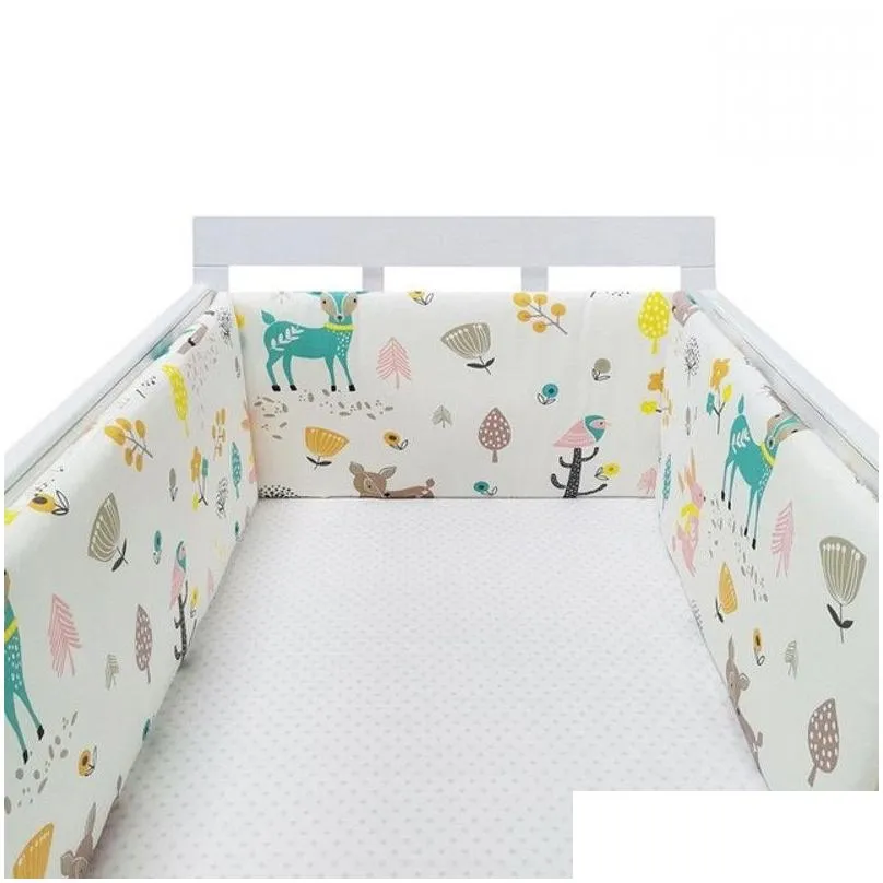 Bed Rails 20030cm Baby Crib Fence Cotton Bed Protection Railing Thicken Bumper Onepiece Crib Around Protector Baby Room Decor 230906