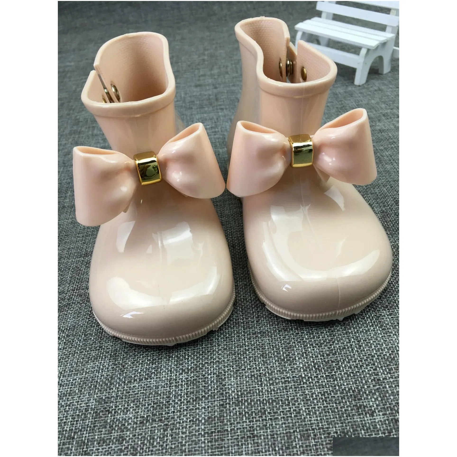 Boots Children Rain For Girls Toddlers Kids Shoes Soft Pvc Jelly With Bow-Knot Cute Water-Proof 231019 Drop Delivery Dh3Hv