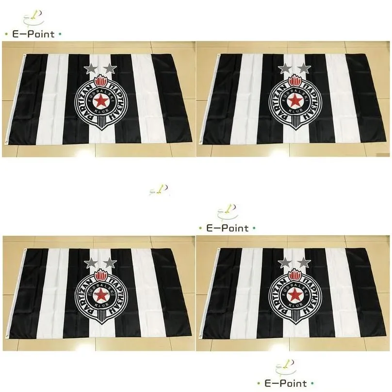 Banner Flags Serbia Fk Partizan Flag 3X5Ft 90Cmx150Cm Polyester Decoration Flying Home Garden Flagg Festive Gifts Drop Delivery Part Dhtzi