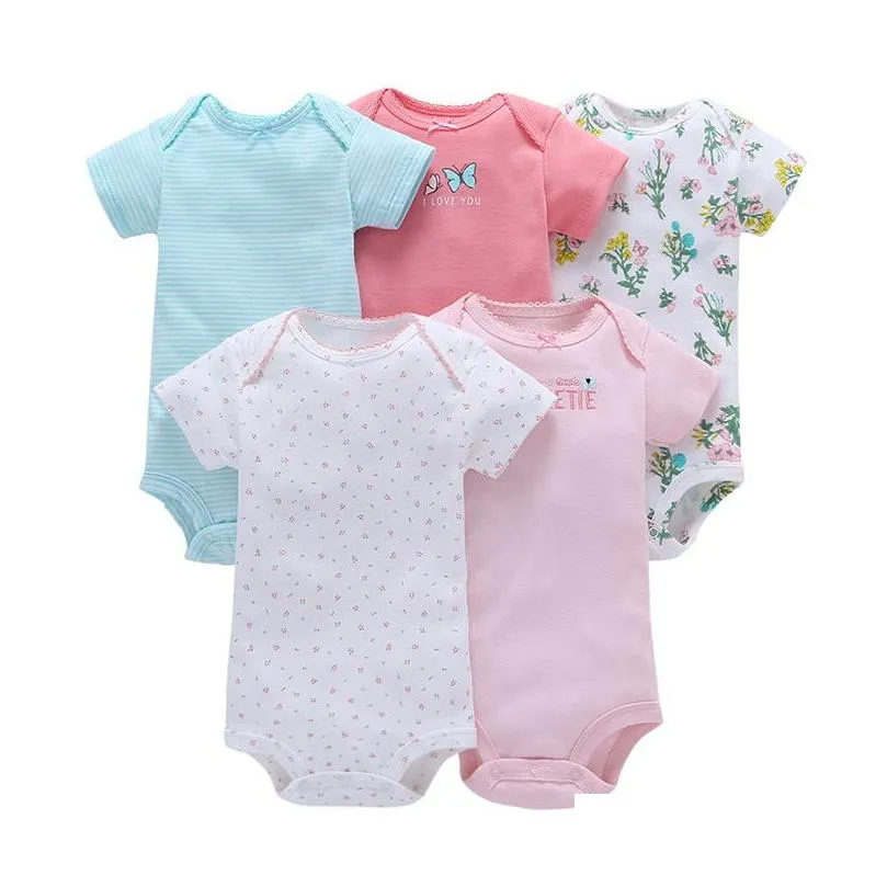 Uniesx Newborn Baby Rompers Clothing 5Pcs/Lot Infant Jumpsuits 100%Cotton Children Roupa De Bebe Girls&Boys Baby Clothes