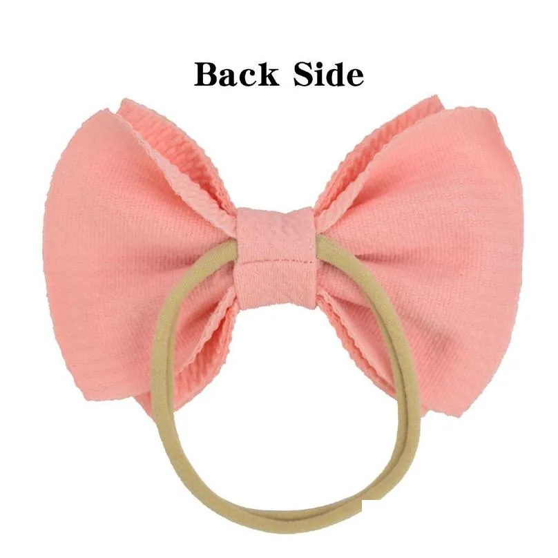 20 Color Baby Accessories Infant Baby Girl Cute Big Bow Headband Newborn Solid Headwear Headdress Nylon Elastic Hair Band Gifts Props