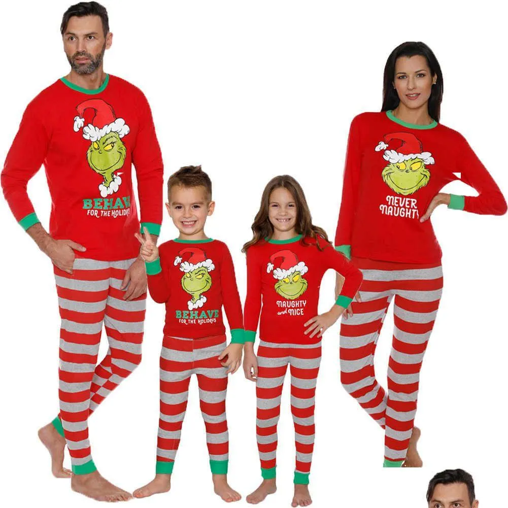 Matching Family Christmas Pajamas Toddler Boy Girl Unisex Sleepwear Nightwear H1014