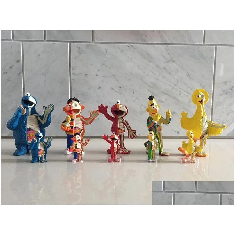 Sesame Street Blind Box Semi-anatomical Doll Limited Tide Play Hand-made Ornaments Model Toy mighty jaxx
