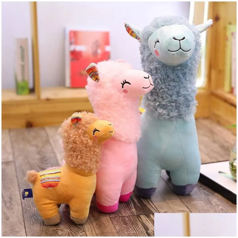 Lovely 25/35cm/45cm Alpaca Llama Plush Toy Doll Animal Stuffed Cartoon Dolls Soft Stuffed Alpacas For Kids Birthday Gifts 4 Colors