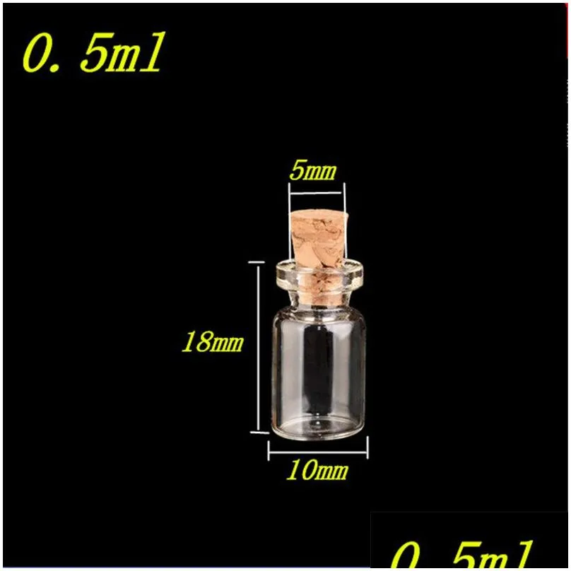 Perfume Bottle Mini Glass Bottles With Cork 10X18X5Mm 0.5Ml Empty Small Wishing Vials Jars 300Pcslot Drop Delivery Health Beauty Fragr Dhked