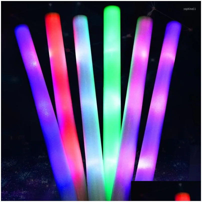 party decoration 12/15/30/60pcs cheer tube stick glow sticks dark light for bulk colorful wedding foam rgb led