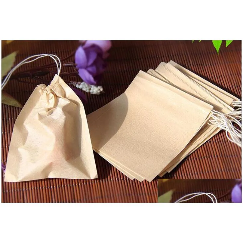 Coffee & Tea Tools 60 X 80Mm Wood Pp Filter Paper Disposable Strainer Filters Bag Single Dstring Heal Seal Bags No Bleach Go Green Za1 Dhoxm