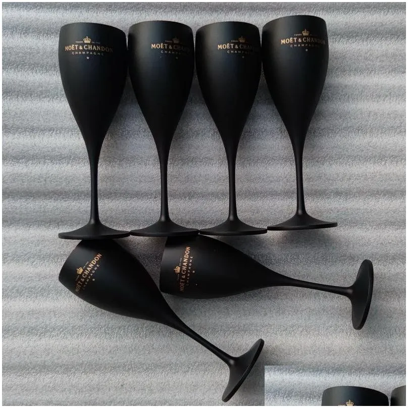 Forst Black Wine Glasses Acrylic Champagne Flutes Wholesale Party Goblet