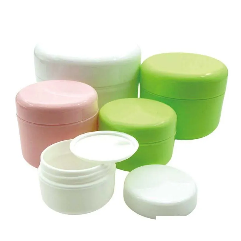 wholesale 30/60 Refillable Empty Plastic Makeup Jar 10/20/30/50/100g Sample Bottles Pot Travel Face Cream Lotion Cosmetic Container