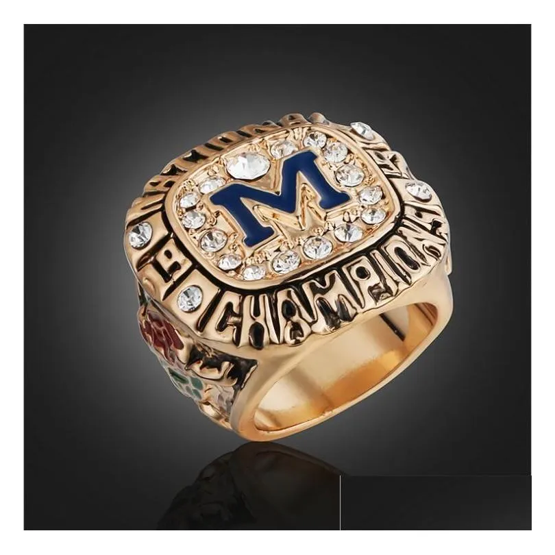 NCAA 1997 University of Michigan Wolverine Rose Bowl High-end Championship Ring Men`s Jewelry Friends Birthday Gift Fan Memorial