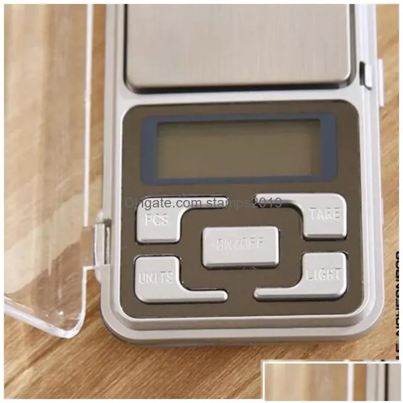Weighing Scales Wholesale Mini Electronic Digital Scale Jewelry Weigh Nce Pocket Gram Lcd Display With Retail Box 500G/0.1G 200G/0.0 Dhszh