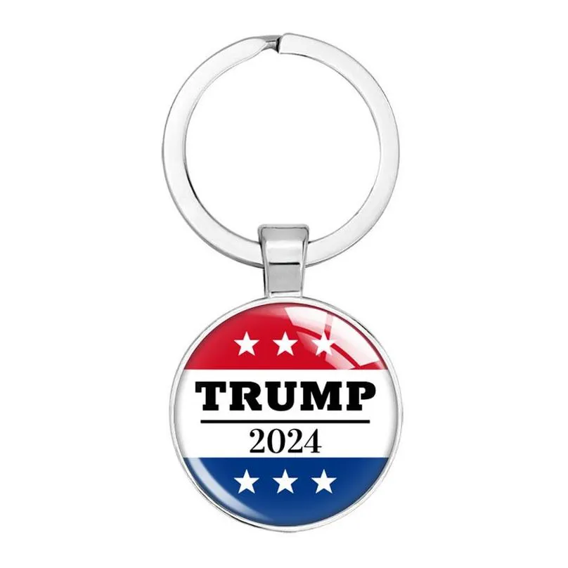 Trump 2024 Keychain Pendant Keyrign Save America Again Time Gem Keychains Christmas Gifts Key Chain