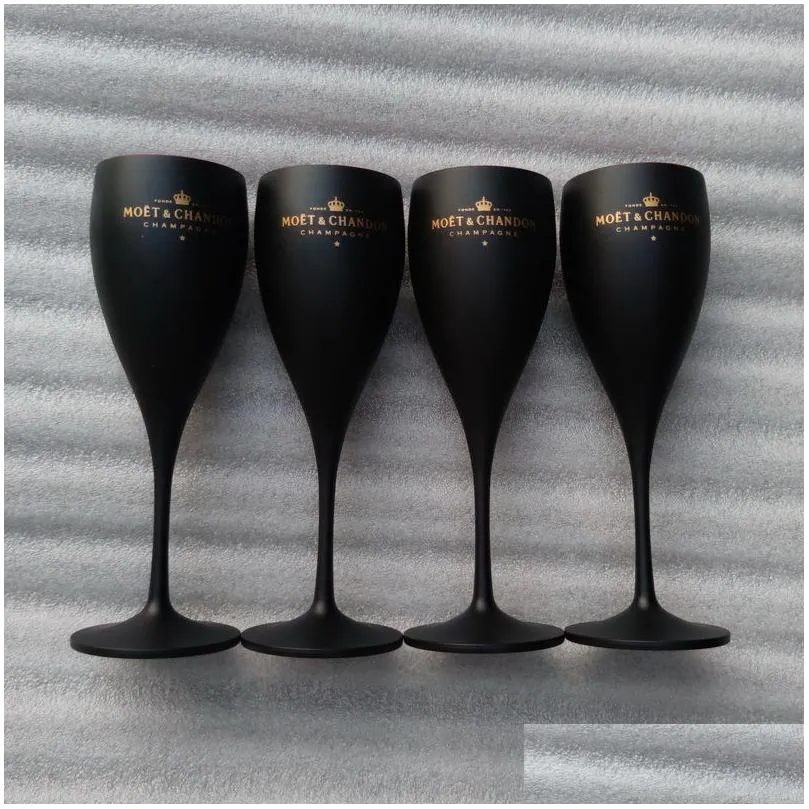 Forst Black Wine Glasses Acrylic Champagne Flutes Wholesale Party Goblet