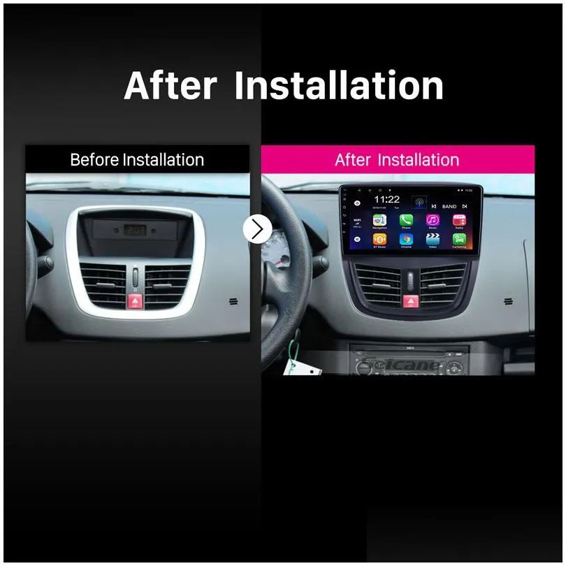 Android 10.0 2DIN Car dvd Head Unit Radio Audio GPS Multimedia Player For PEUGEOT 207 2006-2015 support Carplay