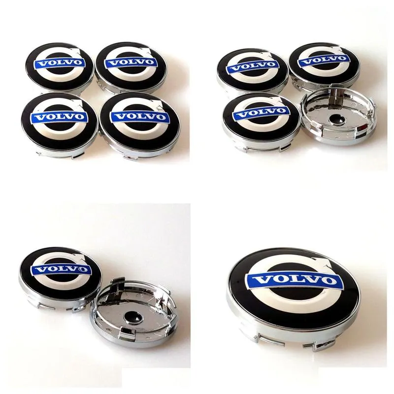 4pcs/set 60mm alloy volvo wheel center caps hub cover car emblem badge blue C30 C70 S40 V50 S60 V60 V70 S80