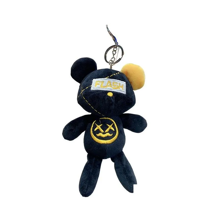 Plush Lightning Bear Charm Couple Doll Key Chain Cartoon Small Jewelry Doll Keychain Stuffed Animal Toys