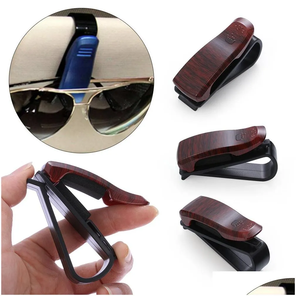 1pc Metal Hangers Wood Car Glasses Holder for Reading Glasses Sunglasses Eyeglass Placement Auto Fastener Clip Tool