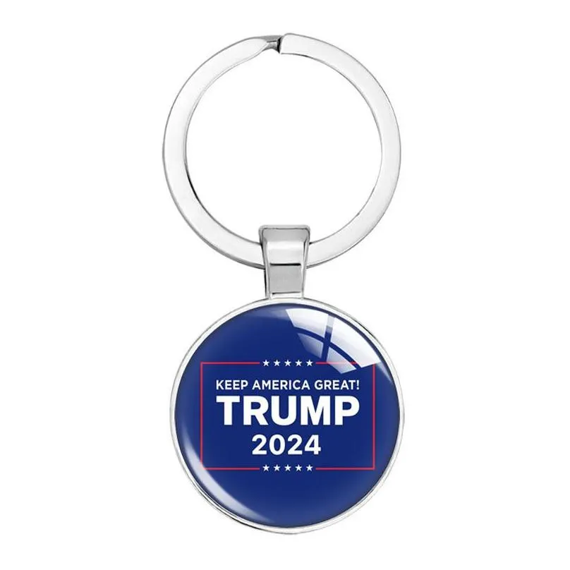 Trump 2024 Keychain Pendant Keyrign Save America Again Time Gem Keychains Christmas Gifts Key Chain