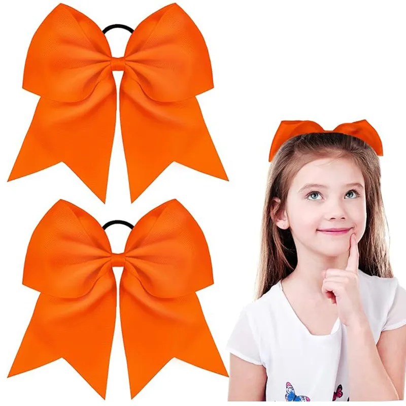 / Packs Jumbo Cheerleading Bow 8 Inch Cheer Hair Bows Large Cheerleading Hair Bows with Ponytail Holder for Teen Girls Softball Cheerleader Outfit Uniform