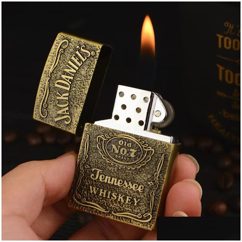 metal lighter torch emery wheel gas lighter mens gift household merchandises lighters smoking accessories