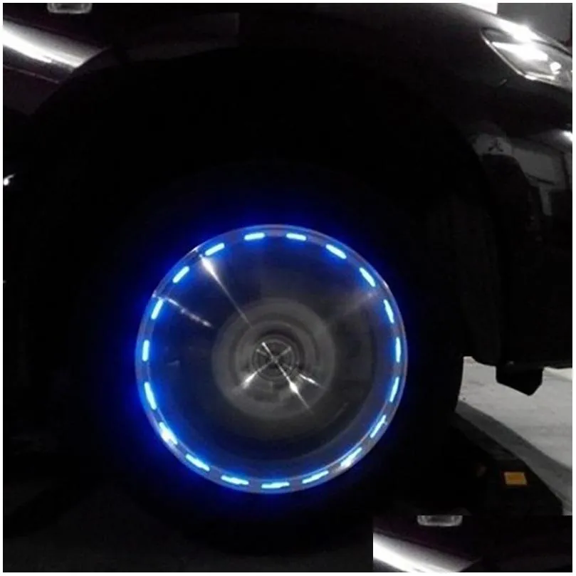 XINMY Car LED Lights Solar Energy Auto Wheel Tyre Flash Tire Valve Cap Neon Daytime Running Lamp Motion Activated External Decoration