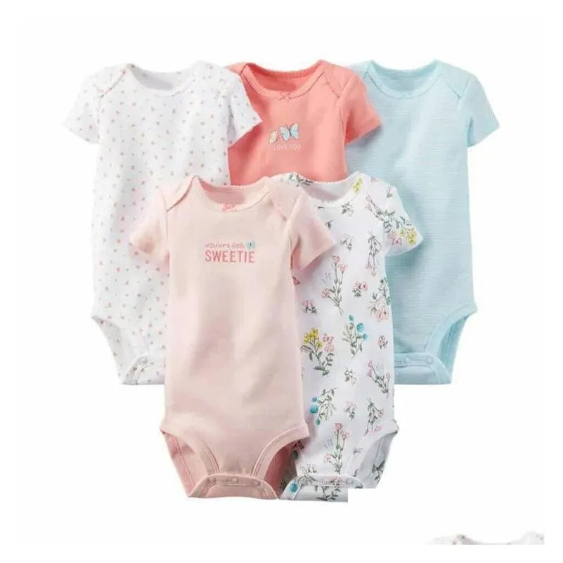 Uniesx Newborn Baby Rompers Clothing 5Pcs/Lot Infant Jumpsuits 100%Cotton Children Roupa De Bebe Girls&Boys Baby Clothes