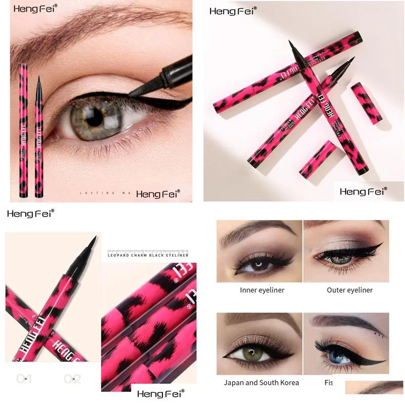 Hengfei Leopard Print Liquid Eyeliner No Shading Quik Drying Black Eye liner Pencil Waterproof Persistent Dizzy Catch Eye Makeup
