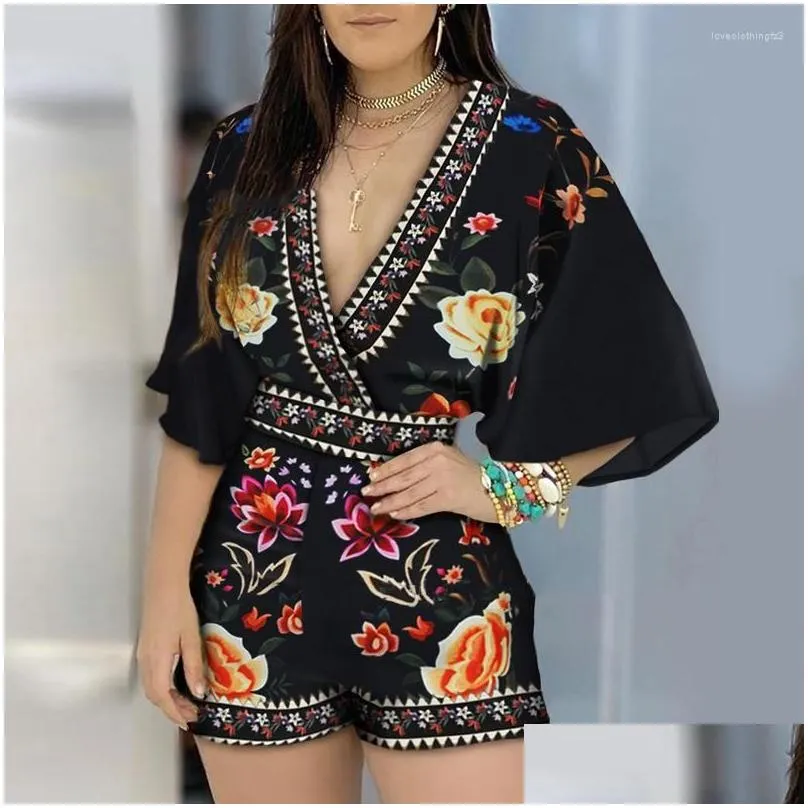 Women`s T Shirts Sexy Jumpsuit Romper Wear Party Club Summer Women Clothing Bodycon Bodysuits Shorts Woman Clothes Up Overall Body