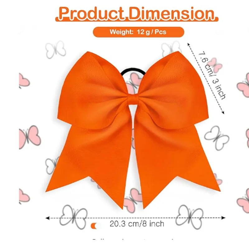 / Packs Jumbo Cheerleading Bow 8 Inch Cheer Hair Bows Large Cheerleading Hair Bows with Ponytail Holder for Teen Girls Softball Cheerleader Outfit Uniform