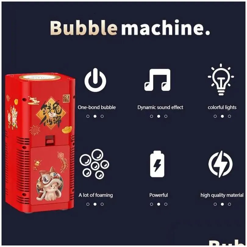 Electric Bubble Blower 12 Hole Fireworks Bubble Machine Portable Bubble Machine With Light Sound Birthday Gift Toys 240329