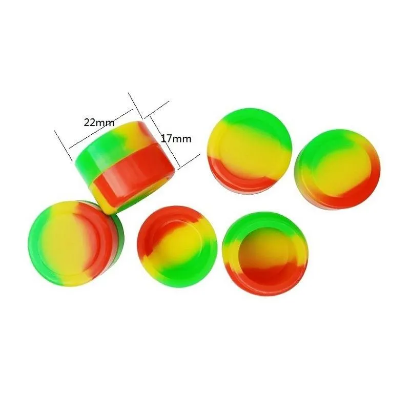 Storage Bottles & Jars 100X 2Ml Nonstick Sile Containers Jar For Wax Bho Oil Butane Vaporizer Sil Dab Waxs Container Clear Rasta Black Otbkz