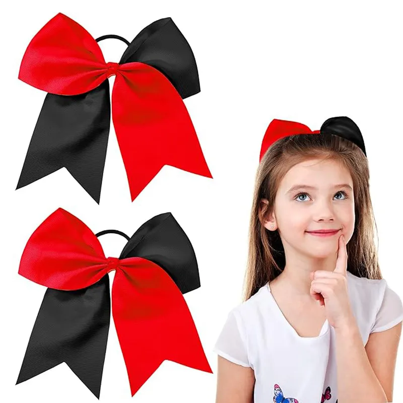/ Packs Jumbo Cheerleading Bow 8 Inch Cheer Hair Bows Large Cheerleading Hair Bows with Ponytail Holder for Teen Girls Softball Cheerleader Outfit Uniform