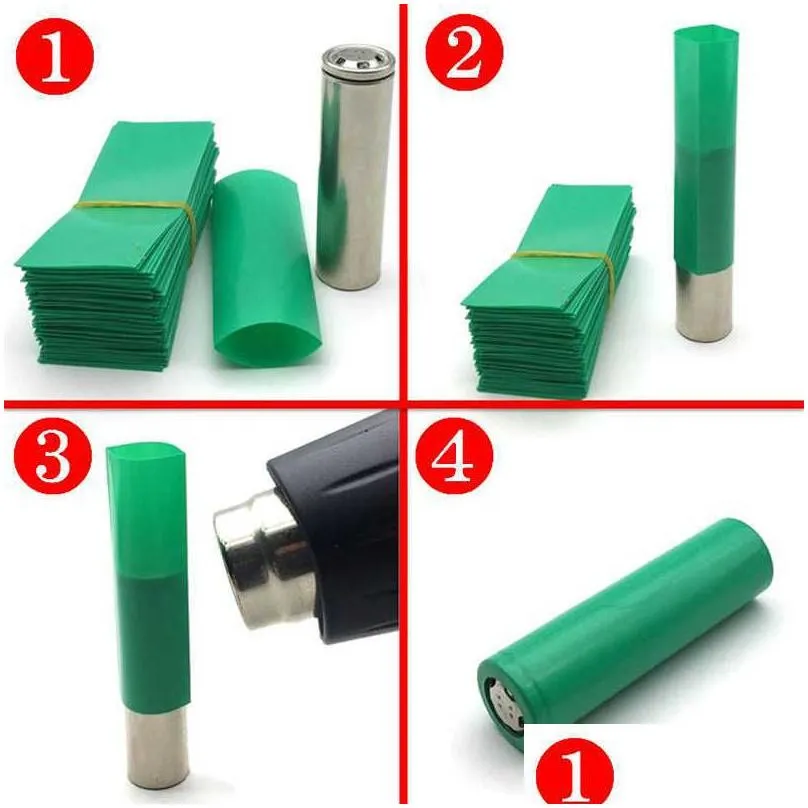 wholesale 20Pcs 21700 Battery PVC Skin Sticker Shrinkable Wrap Cover Sleeve Heat Shrink Re-wrapping for Batteries Wrapper FLPN
