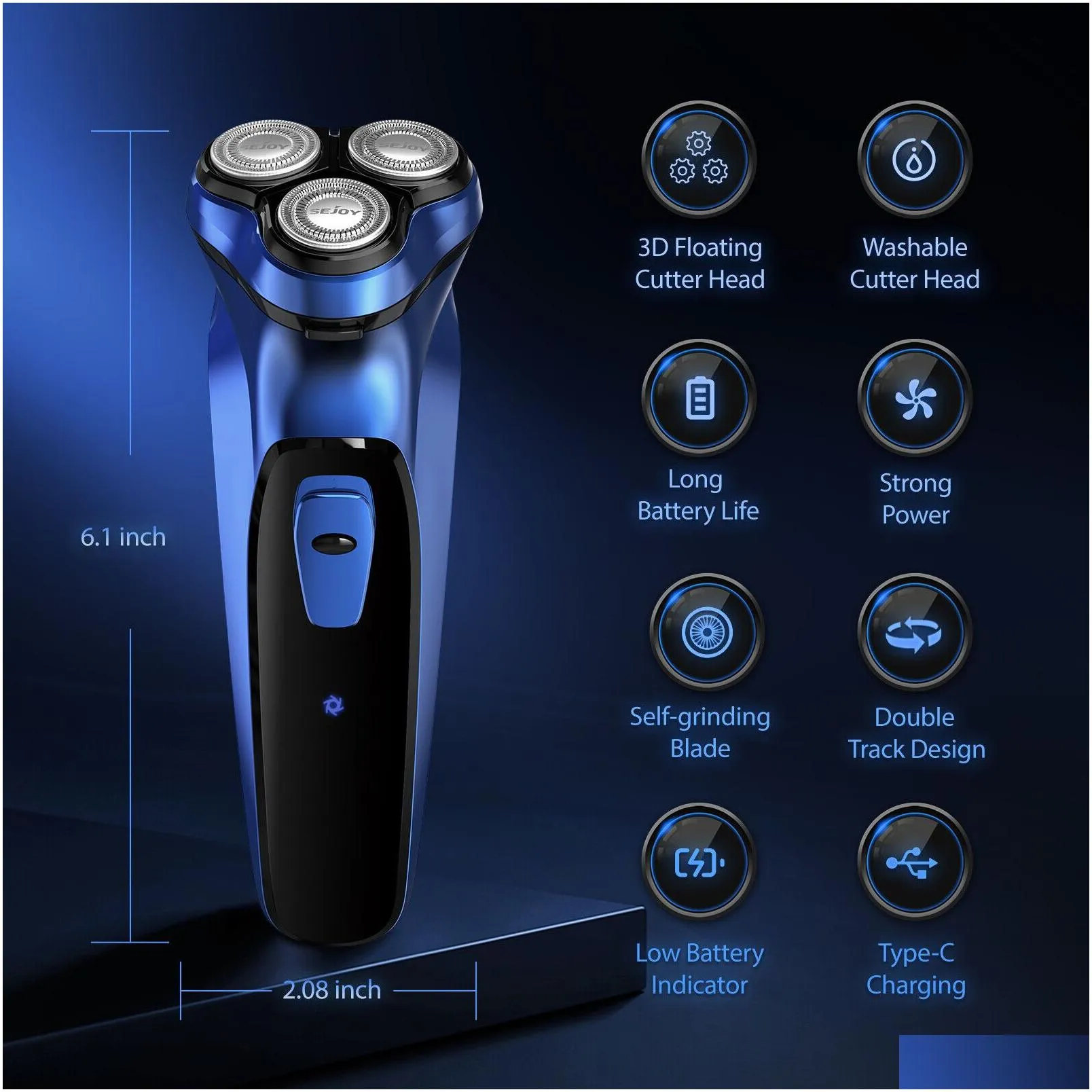 Shaver Men Rechargeable Electric -Up Trimmer Rotary Razor Beard Shaving Drop Delivery Home Garden Housekeeping Organization Cleanin Dhj90