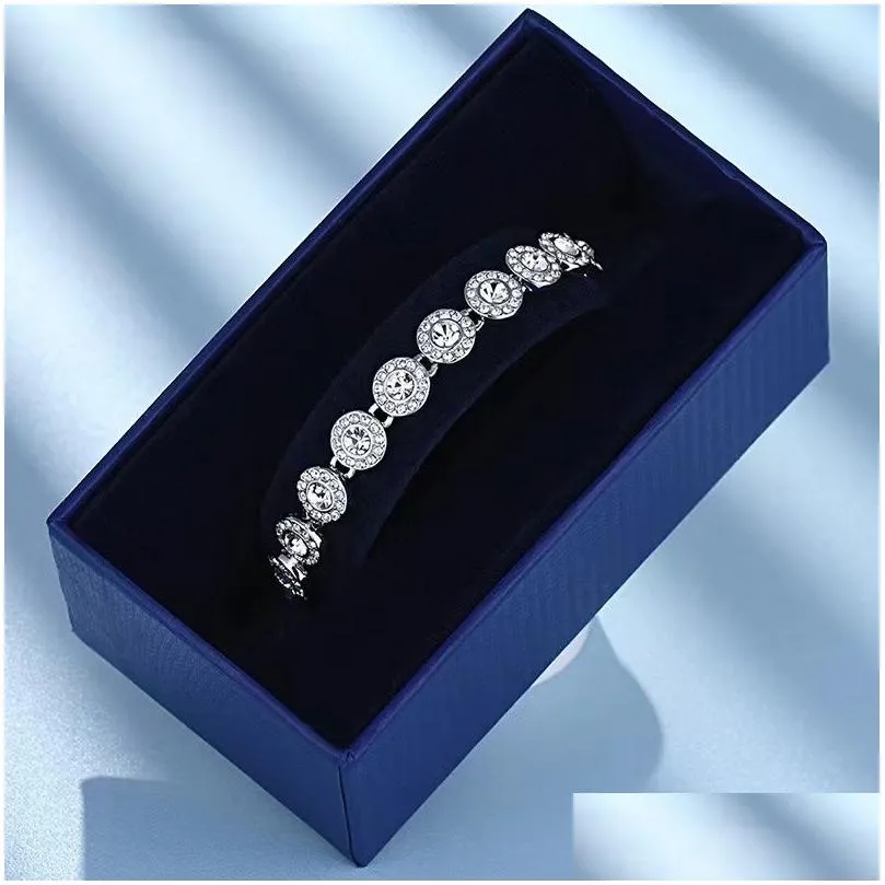 rovski bracelet crystal box jewelry collection rhodium tone finish clear crystal sent to the original box