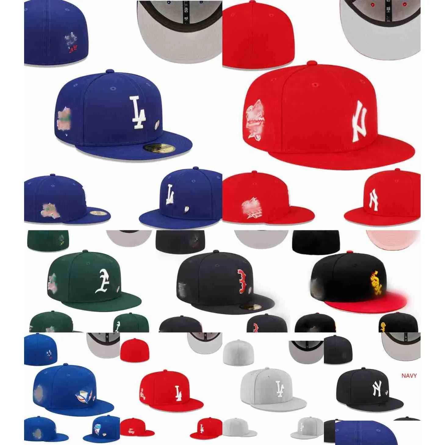 designer hat Men`s Baseball Fitted Hats Classic Black Color Hip Hop  Sport Full Closed Design Caps baseball cap Chapeau Stitch Heart Hustle Flowers 