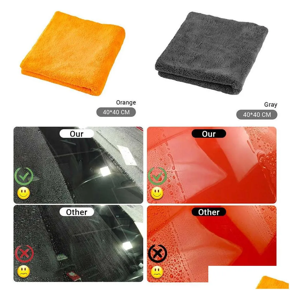 1200GSM 40x40cm Car Detailing Wash Microfiber Towel Cleaning Drying Auto Washing Cloth Micro Fiber Rag Accessories