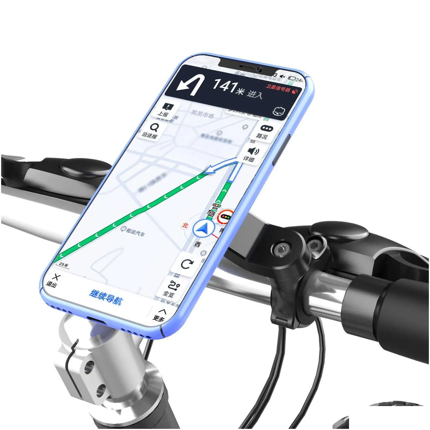 Car New Motorcycle Bike Phone Holder Shock-resistant MTB Bicycle Scooter Bike Handlebar Security Quick Lock Support Telephone Stand