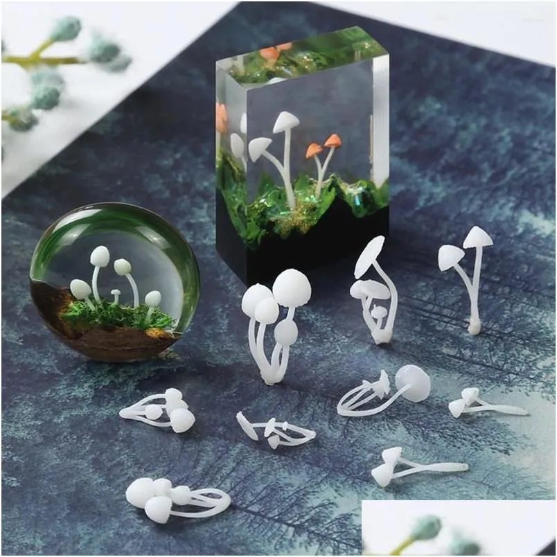 Decorative Flowers Small Mushrooms Resin Filler Epoxy Mold For DIY Crafts Jewelry Making Supplies Style Random