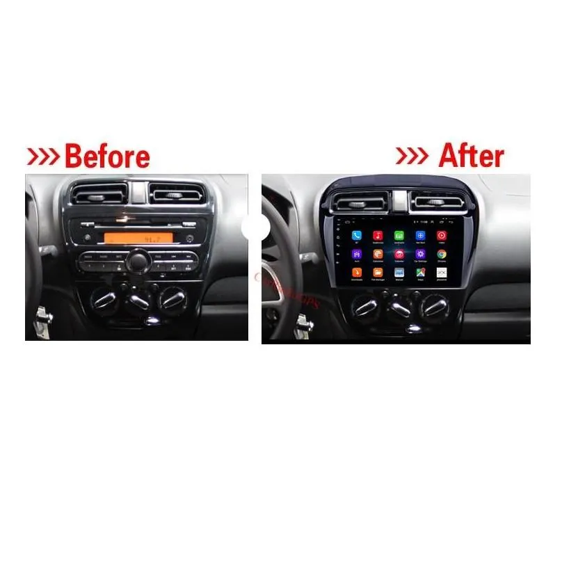 Car dvd Radio Player GPS Navigation System for Mitsubishi Mirage 2012-2016 with HD Touchscreen support SWC 9 inch Android 10