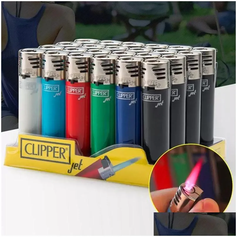 Original Nylon Clipper Torch Lighter Red Flame  Lighters Gas Butane Cigarette Pipe Smoking Lighter Refill Portable Windproof Wholesale NO