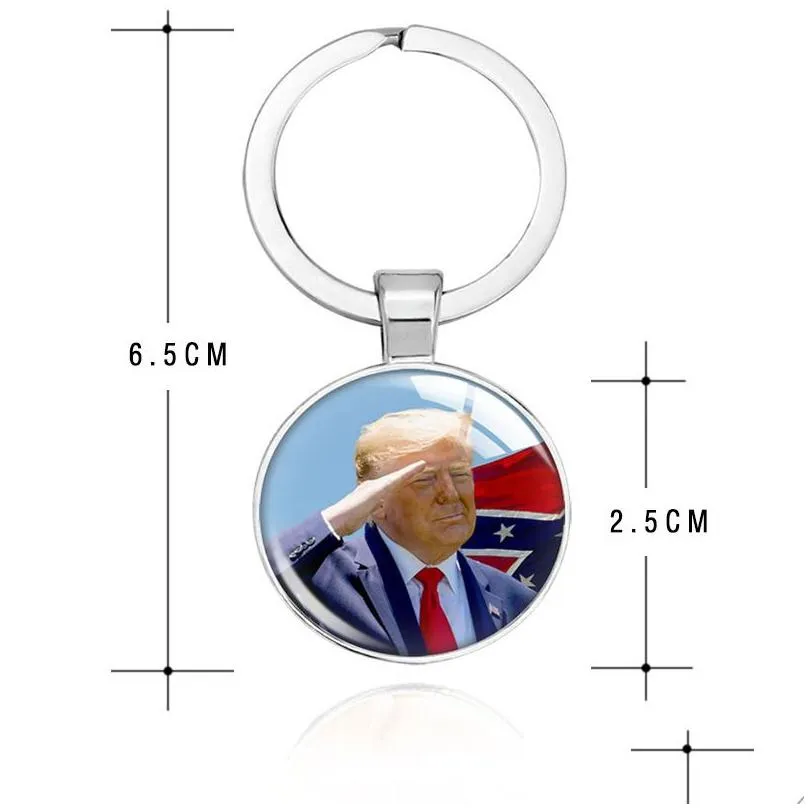 Trump 2024 Keychain Pendant Keyrign Save America Again Time Gem Keychains Christmas Gifts Key Chain