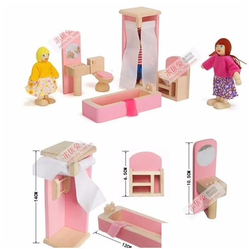 Tools Workshop 6 set style Funny Kids Pretend Role Wooden Toy Dollhouse Nursery Room dining room living romm Miniature Furniture