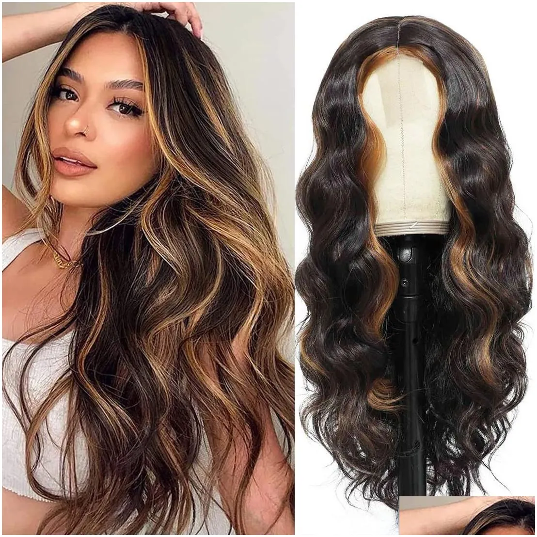 Wig Caps Wholesale Prices Premier Highlight Color Virgin Hair Natural Wave 360 Lace Human Frontal With Baby Fast Ship Drop Delivery Pr Dh7Fq