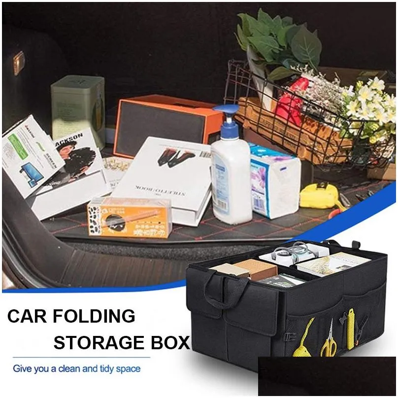 New Car Trunk Organizer Super Strong Durable Collapsible Cargo Storage Bag Waterproof Multi-use Tools Box For Auto Trucks SUV