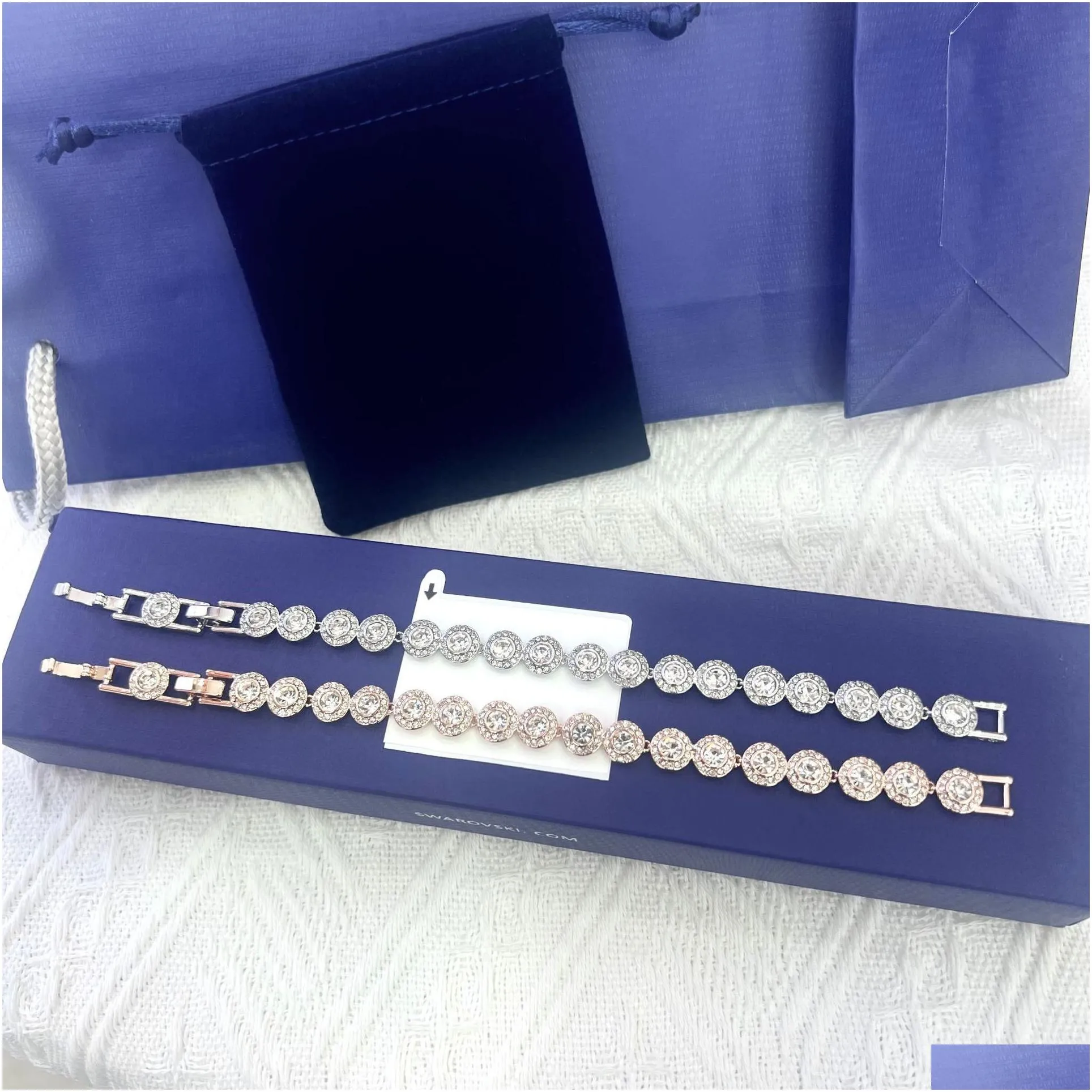 rovski bracelet crystal box jewelry collection rhodium tone finish clear crystal sent to the original box