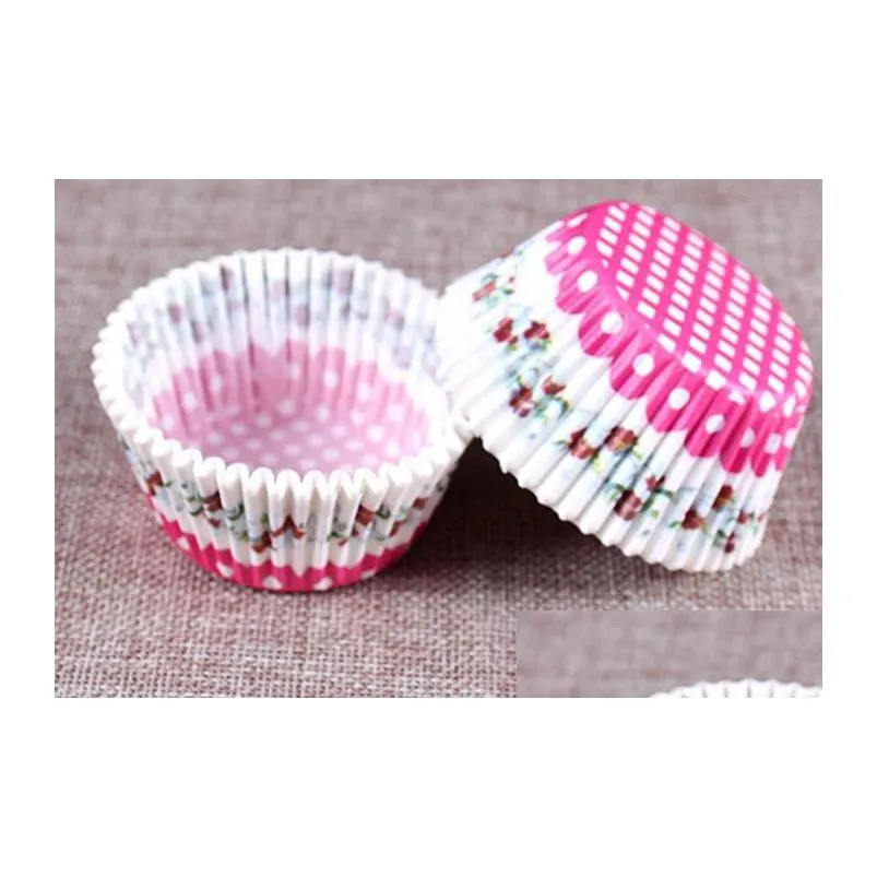 Cupcake Paper Cake Cup Cupcake Liners Baking Muffin Case Cartoon Rainbow Wrapper Wraps Birthday Party Decoration Bakeware Tool 100Pcs/ Dh7Qx