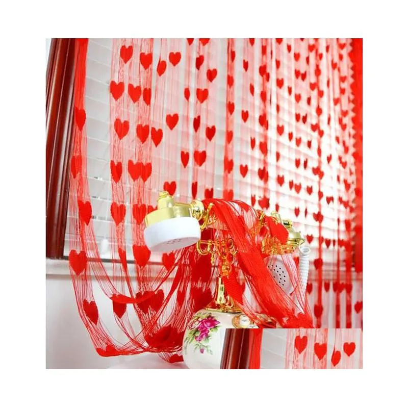 Curtain Wedding Backdrop Love Heart Tassel Sns Room Dividers Rod Pocket Door Party Decoration Props Colorf Gifts Mixs Drop Delivery Ho Dhblw