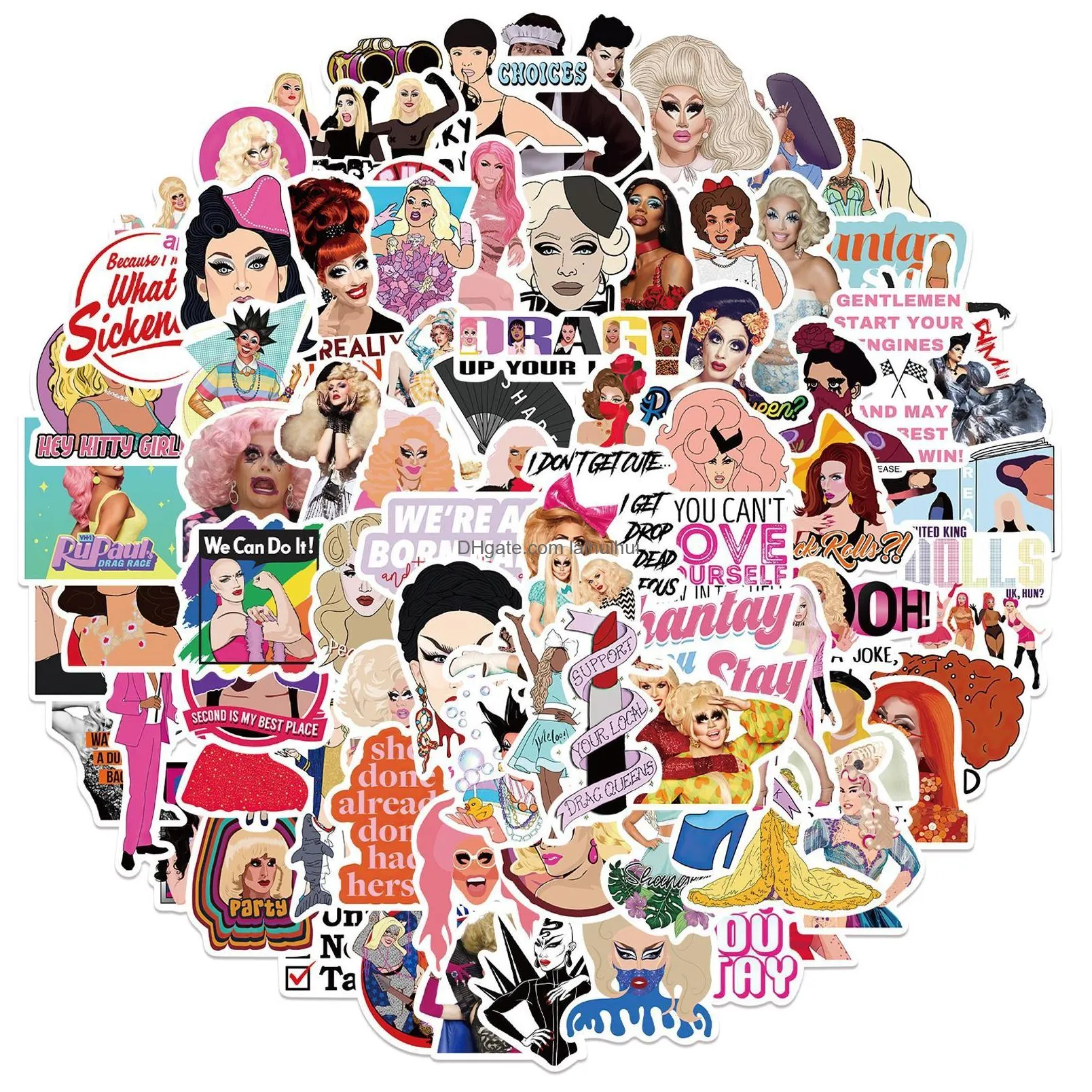 50pcs american drag show rupauls drag race sticker graffiti kids toy skateboard car motorcycle bicycle sticker decals