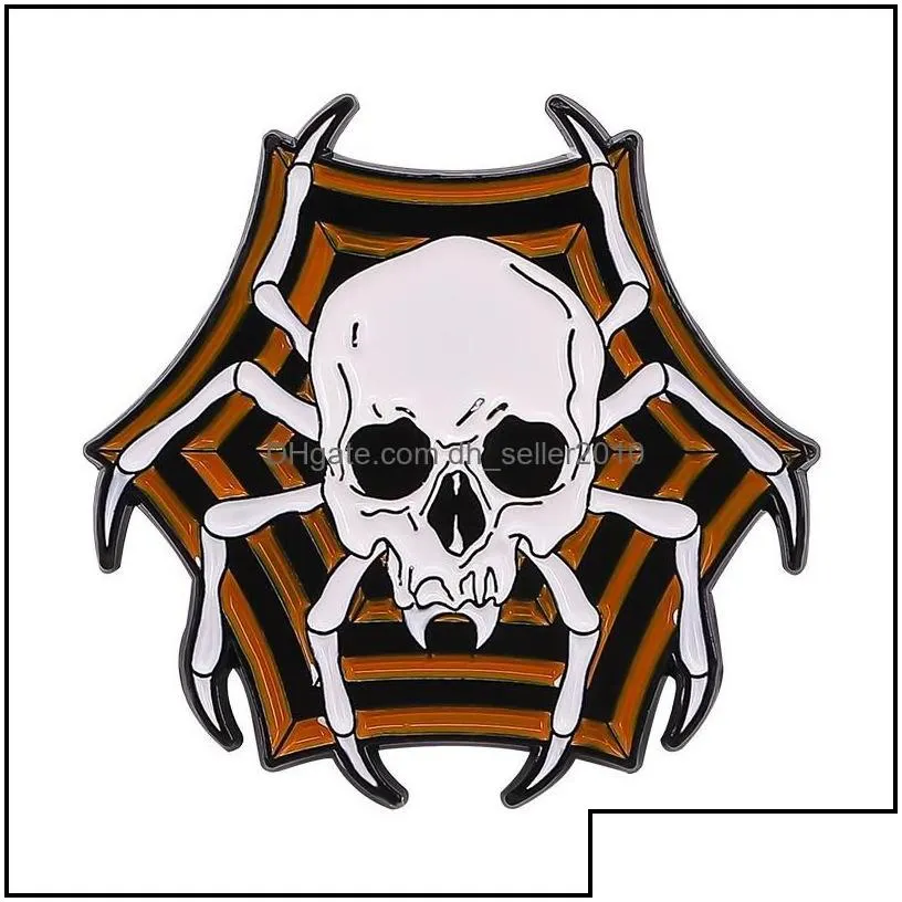 Pins Brooches Halloween Enamel Brooch Pins Skeleton Spooky Pumpkin Brooches Badge Gothic Jewelry 1469 E3 Drop Delivery 2021 Dhseller2